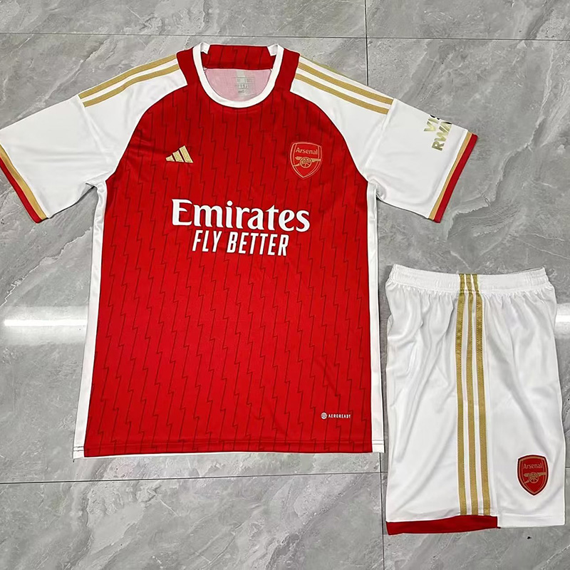 Mens 2023-2024 Club Adidas Arsenal home blank Soccer Jersey with shorts->arsenal jersey->Soccer Club Jersey